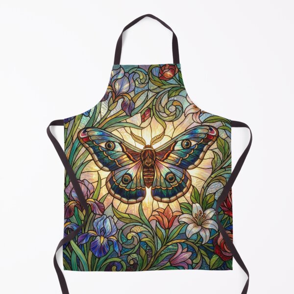 Item preview, Stained Glass Silk Moth and Flowers designed and sold by Tridentulus.
