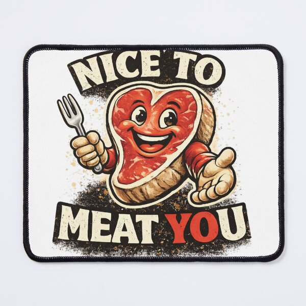 Item preview, Nice To Meat You Funny Steak Cartoon BBQ Meat Lover Shirt designed and sold by MyOwnLab.