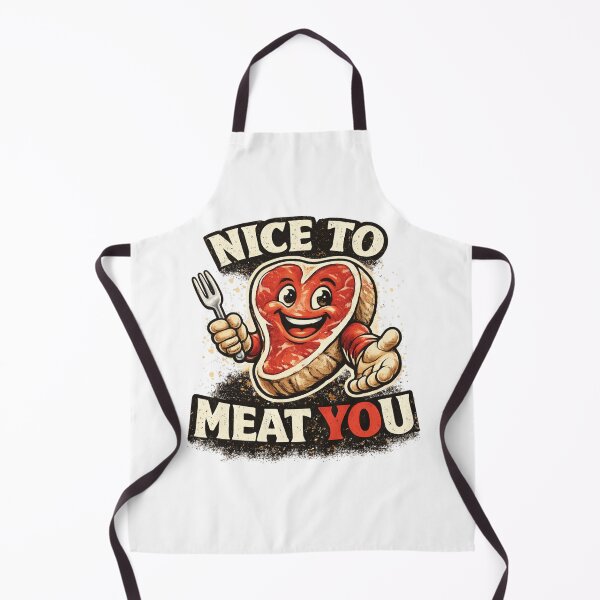 Item preview, Nice To Meat You Funny Steak Cartoon BBQ Meat Lover Shirt designed and sold by MyOwnLab.