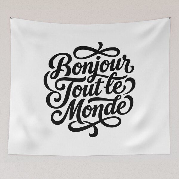 Item preview, Bonjour Tout le Monde French Hello World Script designed and sold by AntiqueImages.