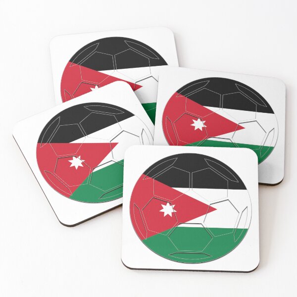 Item preview, Jordanian Flag Soccer Ball Art designed and sold by IntelliMindDesigns.
