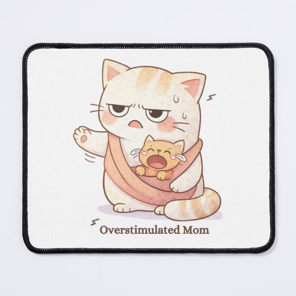 Item preview, Overstimulated Mom Cat | Cute Kawaii Aesthetic | Relatable Motherhood Stress Design designed and sold by The Mood Index.