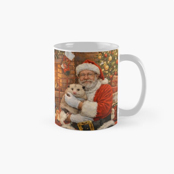 Item preview, Santa holding an opossum by the fire designed and sold by donchago.