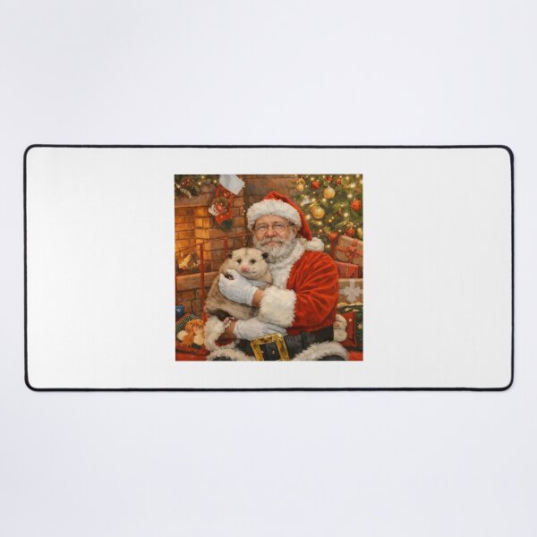 Item preview, Santa holding an opossum by the fire designed and sold by donchago.