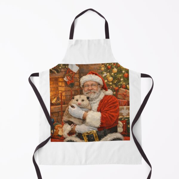 Item preview, Santa holding an opossum by the fire designed and sold by donchago.