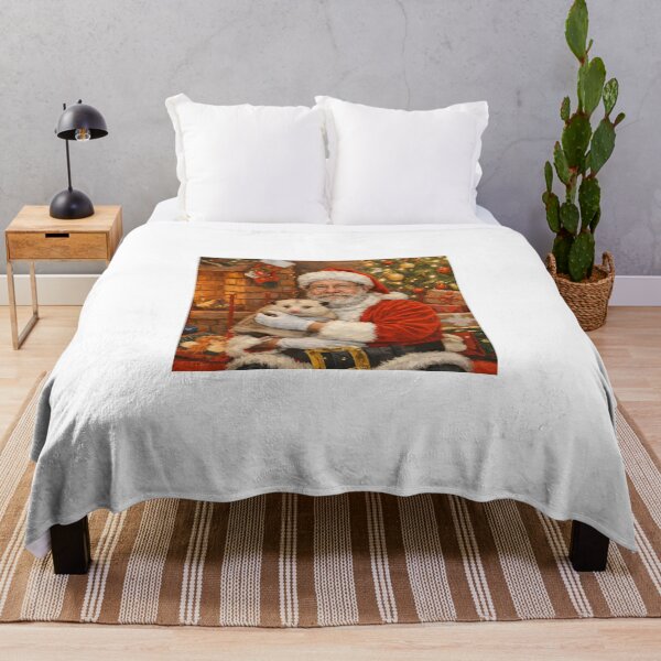 Item preview, Santa holding an opossum by the fire designed and sold by donchago.