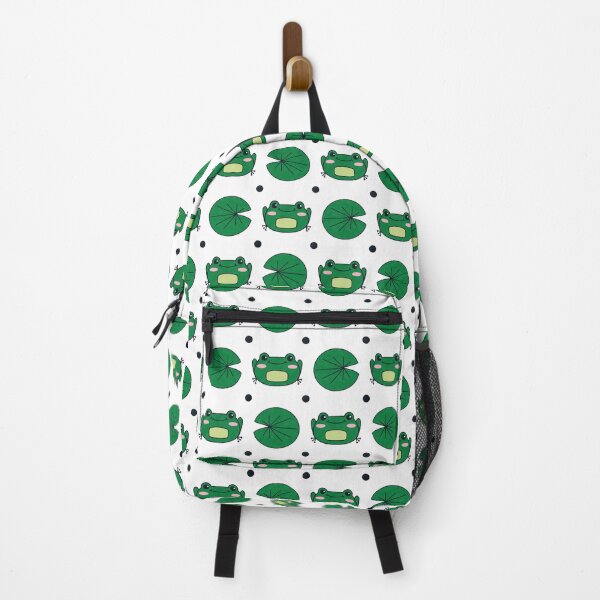 Item preview, Cute Kawaii Frog with Lily Pads and Polka Dots Pattern designed and sold by DrawnByAllu.