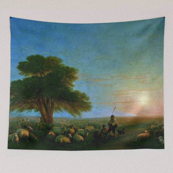 Item preview, Shepherds with a Flock of Sheep designed and sold by SharonTheFirst.