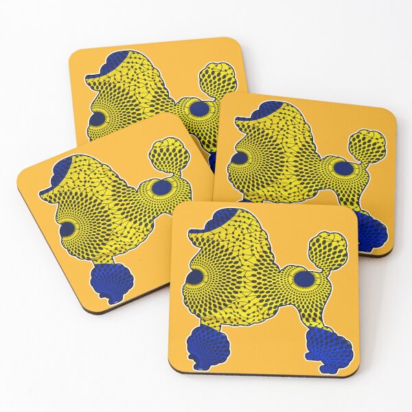Item preview, Blue and Gold Retro African Print Poodle Founders designed and sold by artbyomega.