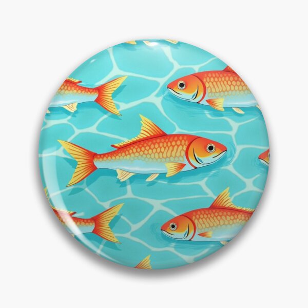 Item preview, Sunlit Gold Fish Over Turquoise Pool Pattern designed and sold by mittie101.