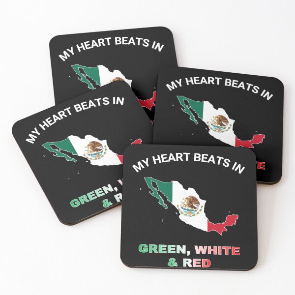 Item preview, Mexico Eagle Shield - My Heart Beats in Green White Red designed and sold by FancifulDesign.