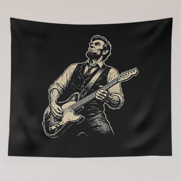 Item preview, President Abraham Lincoln Playing Guitar Abe Lincoln Design designed and sold by Jackstudioo.