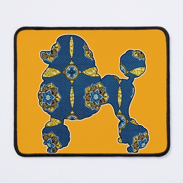 Item preview,  Blu and Gold African Print Poodle  designed and sold by artbyomega.
