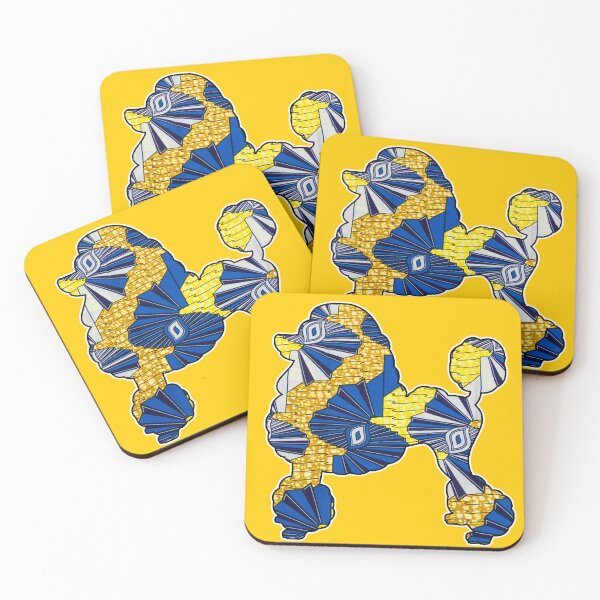 Item preview, Blue and Gold African Print Poodle  designed and sold by artbyomega.