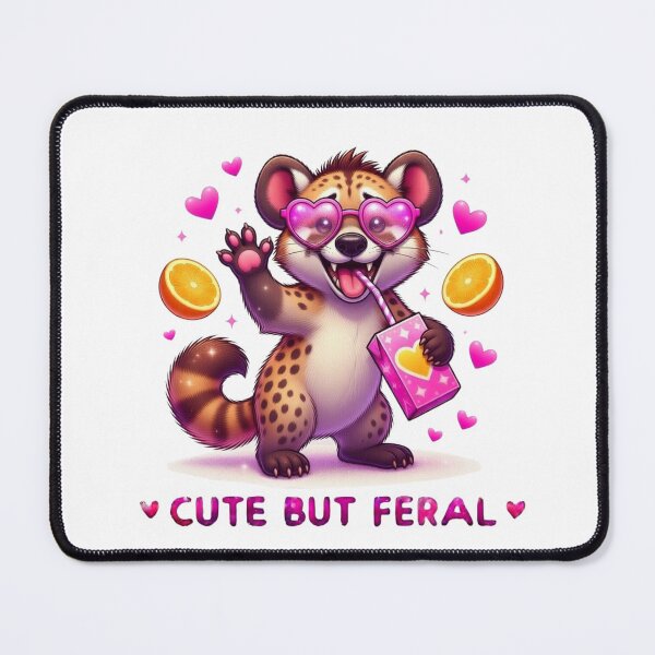Item preview, Cute But Feral Hyena Pink Heart Sunglasses Juice Box Kawaii designed and sold by Hinata04.