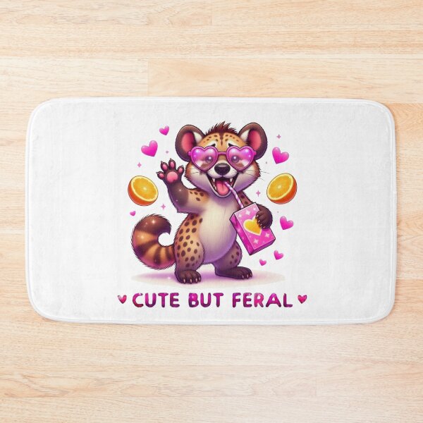 Item preview, Cute But Feral Hyena Pink Heart Sunglasses Juice Box Kawaii designed and sold by Hinata04.