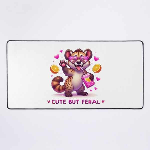 Item preview, Cute But Feral Hyena Pink Heart Sunglasses Juice Box Kawaii designed and sold by Hinata04.