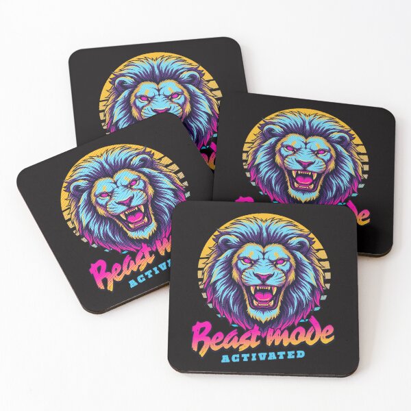 Item preview, Lion Beast Mode Activated – Neon Cyberpunk Animal Design designed and sold by PixelsPaws.