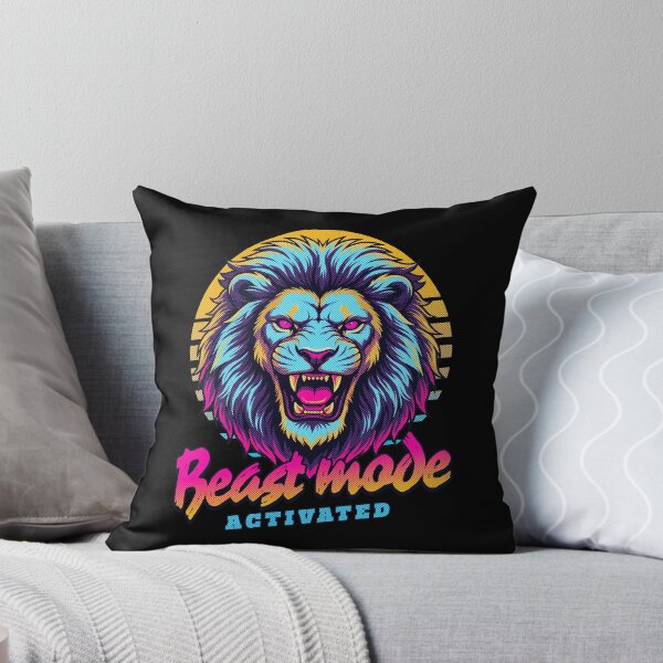 Item preview, Lion Beast Mode Activated – Neon Cyberpunk Animal Design designed and sold by PixelsPaws.