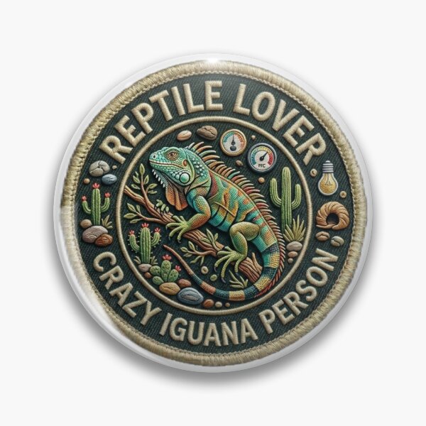 Item preview, Reptile Lover Crazy Iguana Person - Embroidered Iguana Patch designed and sold by LexxiShopArtss.