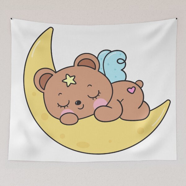 Item preview, Sleepy Moon Bear Kawaii Cute Night Aesthetic designed and sold by MoonberryMagic.