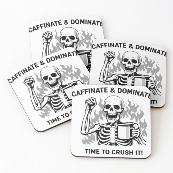 Item preview, Caffeinate & Dominate – Skeleton Power Design designed and sold by NoriudaR.