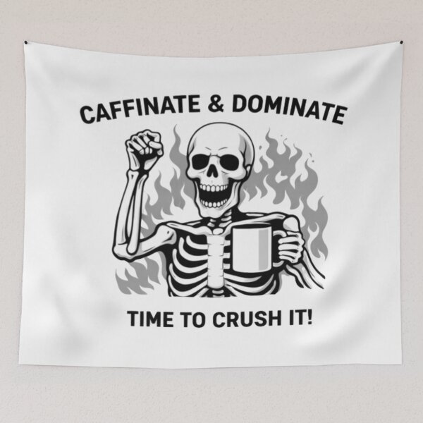 Item preview, Caffeinate & Dominate – Skeleton Power Design designed and sold by NoriudaR.