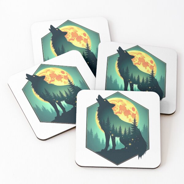 Item preview, Mystical Alpha Totem: Emerald Night Wolf Silhouette designed and sold by GreenDreamArt.