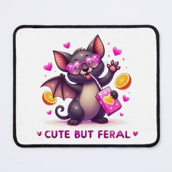 Item preview, Cute But Feral Bat Pink Heart Sunglasses Juice Box Kawaii designed and sold by Hinata04.