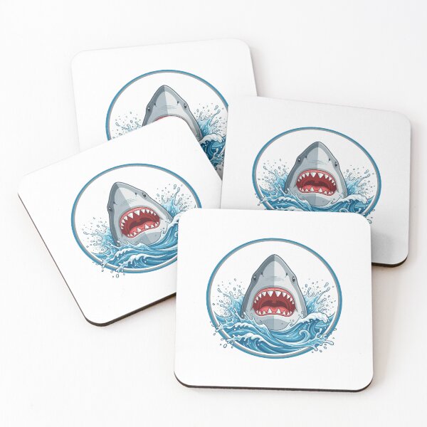 Item preview, Dynamic Great White Shark Ocean Wave Art designed and sold by AntiqueImages.