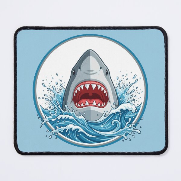 Item preview, Dynamic Great White Shark Ocean Wave Art designed and sold by AntiqueImages.
