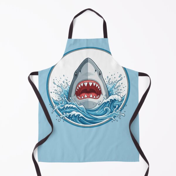 Item preview, Dynamic Great White Shark Ocean Wave Art designed and sold by AntiqueImages.