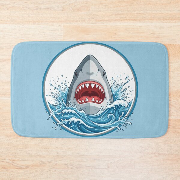 Item preview, Dynamic Great White Shark Ocean Wave Art designed and sold by AntiqueImages.