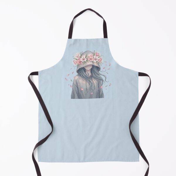 Item preview, My Blue – Aesthetic Floral Hoodie Girl in Soft Blue designed and sold by bistuni.