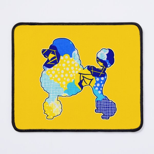 Item preview, Blue and Gold Retro Poodle designed and sold by artbyomega.