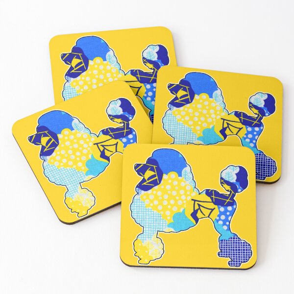 Item preview,  Blue and Gold Retro  Poodle  designed and sold by artbyomega.