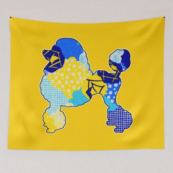 Item preview,  Blue and Gold Retro  Poodle  designed and sold by artbyomega.