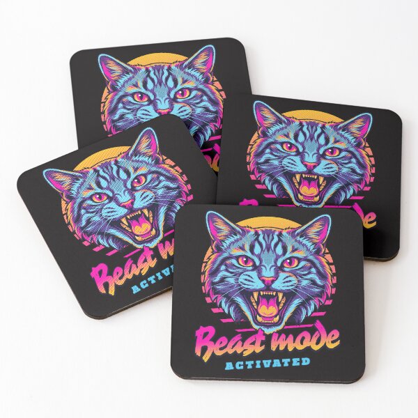 Item preview, Tabby Cat Beast Mode Activated – Neon Cyberpunk Cat Design designed and sold by PixelsPaws.
