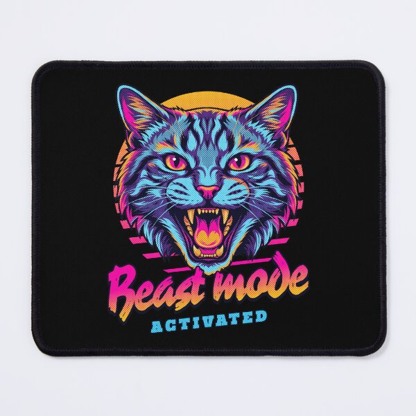 Item preview, Tabby Cat Beast Mode Activated – Neon Cyberpunk Cat Design designed and sold by PixelsPaws.