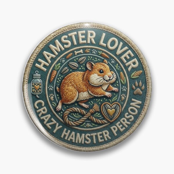 Item preview, Hamster Lover Crazy Hamster Person - Hamster Embroidered Patch designed and sold by LexxiShopArtss.