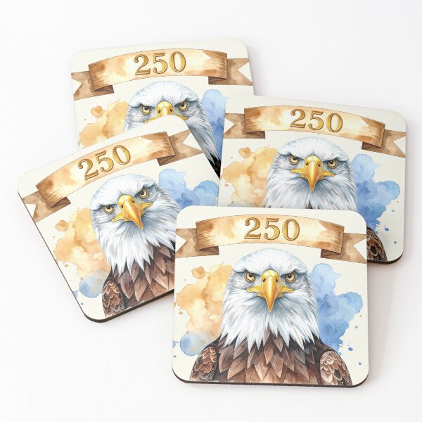 Item preview, 250 years of the USA in watercolor, eagle head designed and sold by LiskoDesign.