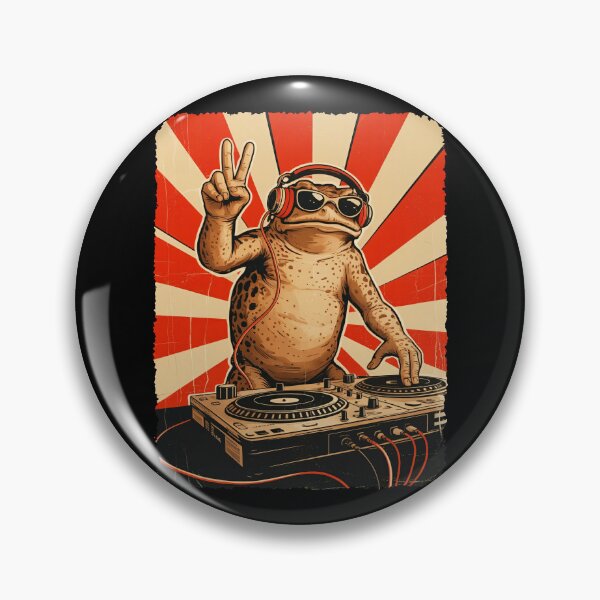 Item preview, Retro DJ Frog Vintage Poster Style designed and sold by Eh Plus Designs.
