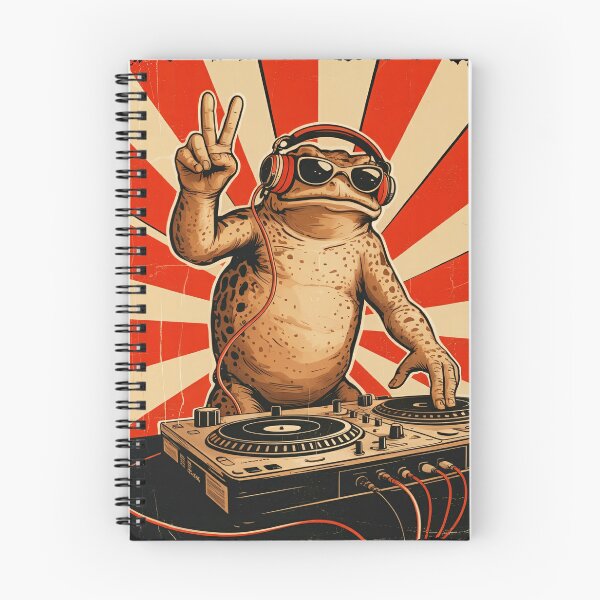 Item preview, Retro DJ Frog Vintage Poster Style designed and sold by Eh Plus Designs.