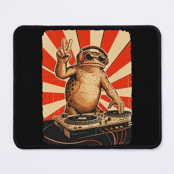 Item preview, Retro DJ Frog Vintage Poster Style designed and sold by Eh Plus Designs.