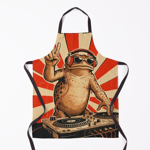 Item preview, Retro DJ Frog Vintage Poster Style designed and sold by Eh Plus Designs.