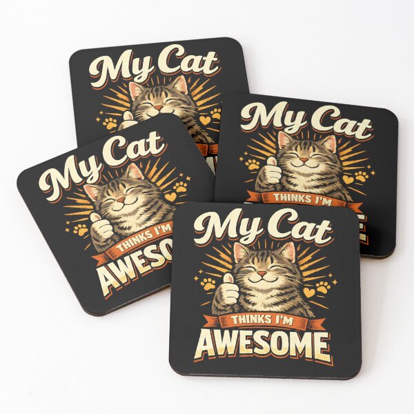 Item preview, My Cat Thinks I’m Awesome – Cute Funny Cat Lover Design designed and sold by blankTeeShirt.