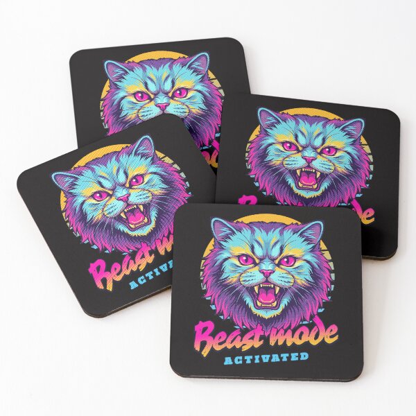 Item preview, Persian Cat Beast Mode Activated – Neon Cyberpunk Cat Design designed and sold by PixelsPaws.