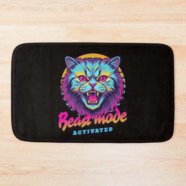 Item preview, Modo bestia del gato persa activado: diseño de gato ciberpunk neón designed and sold by PixelsPaws.