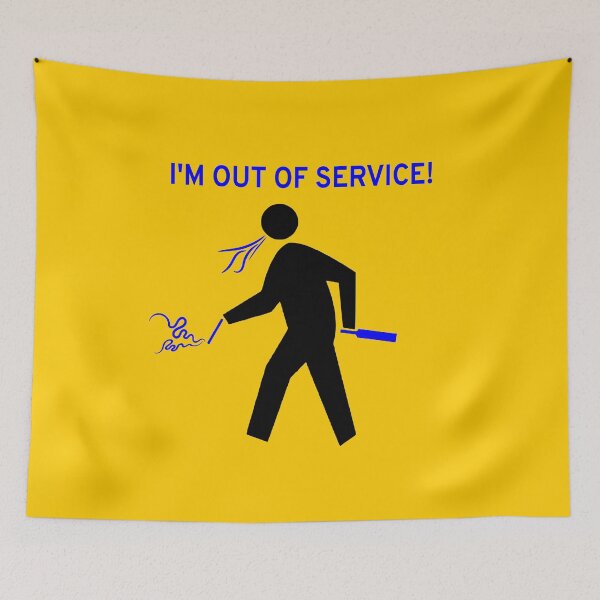 Item preview, Funny Bad Man Pedestrian Crossing Sign I'm Out Of Service designed and sold by ChR-oman.