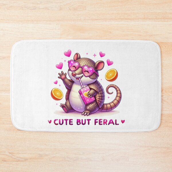 Item preview, Cute But Feral Armadillo Pink Heart Sunglasses Juice Box Kawaii designed and sold by Hinata04.